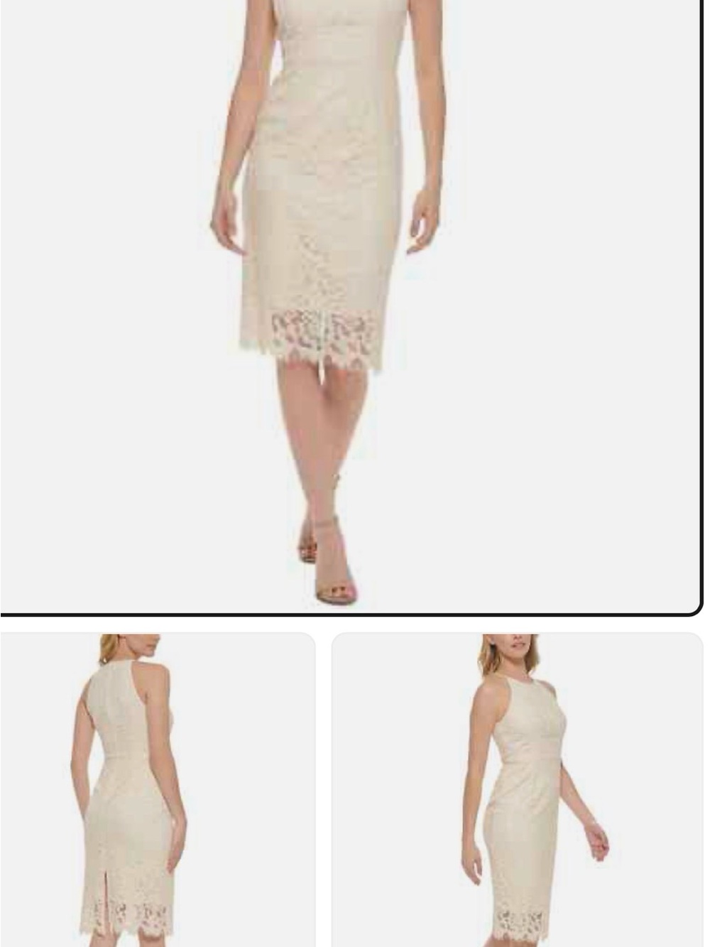 Eliza J Cream Lace Midi Halter Dress Sold Out at Nordstrom’s